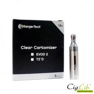 Clearomizer EVOD 2 BDC (double résistance) silver de Kangertech Clearomizer EVOD 2 BDC (double résistance) silver de Kangertech
